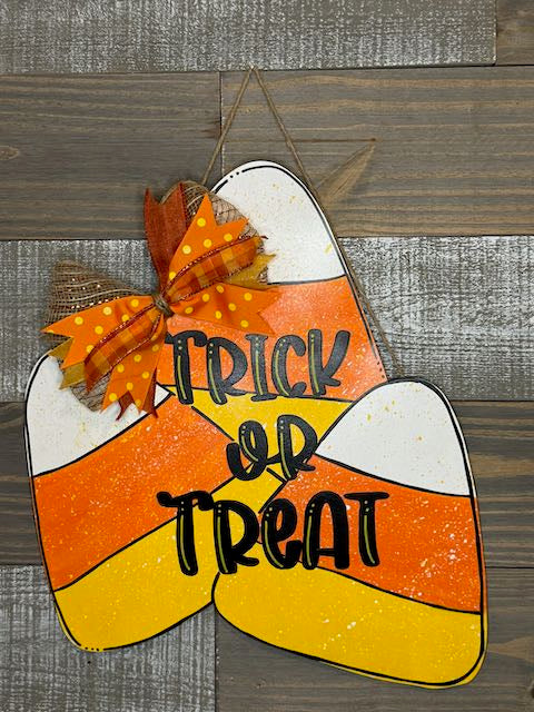 Candy Corn Door Hanger with Bow