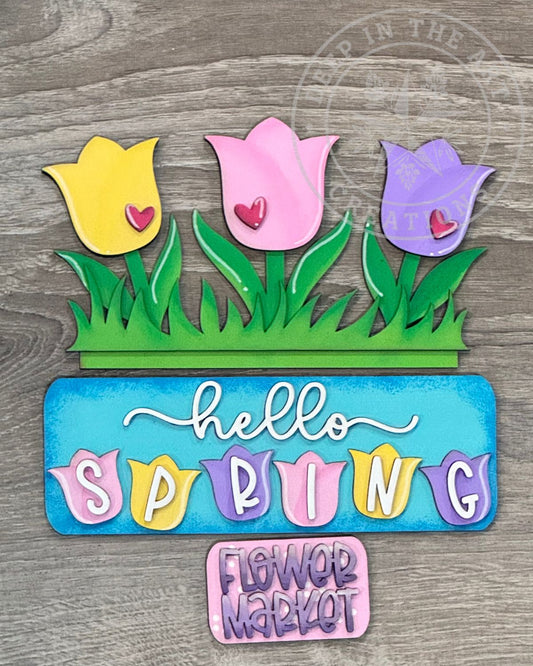 Hello Spring Tulips Interchangeable Truck Insert