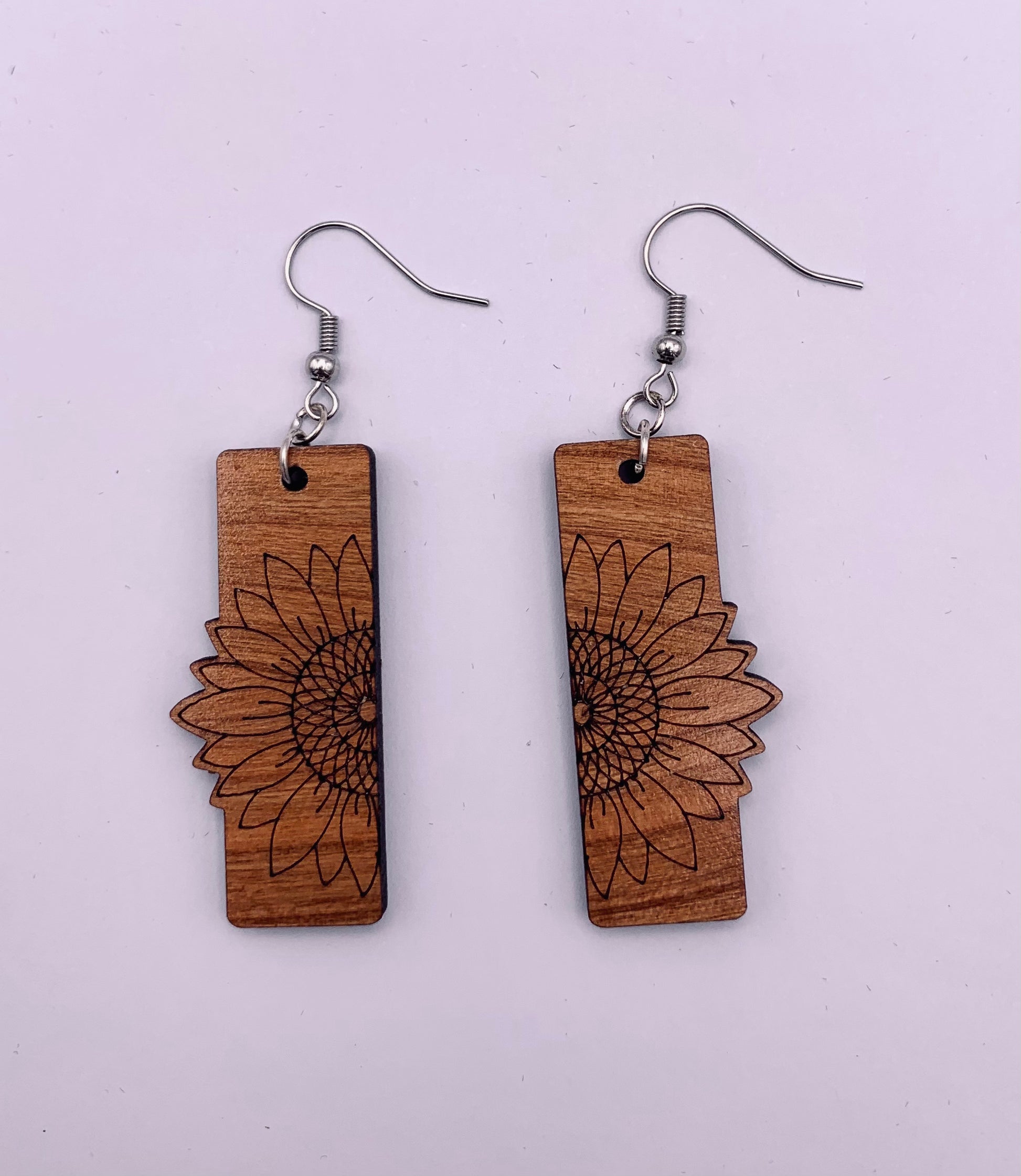 Sunflower Dangle Earrings - Deep In The Art Creations