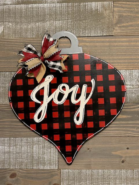 Christmas Joy Door Hanger Ornament with bow