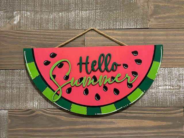 Hello Summer Watermelon Door Hanger