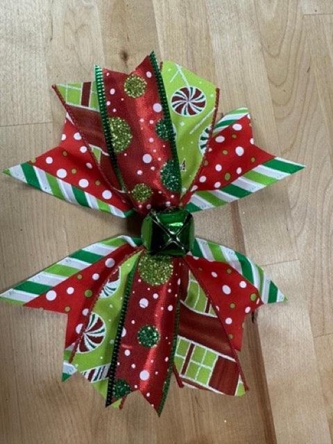 Lime Green Red Bow Assembly Kit - Deep In The Art Creations